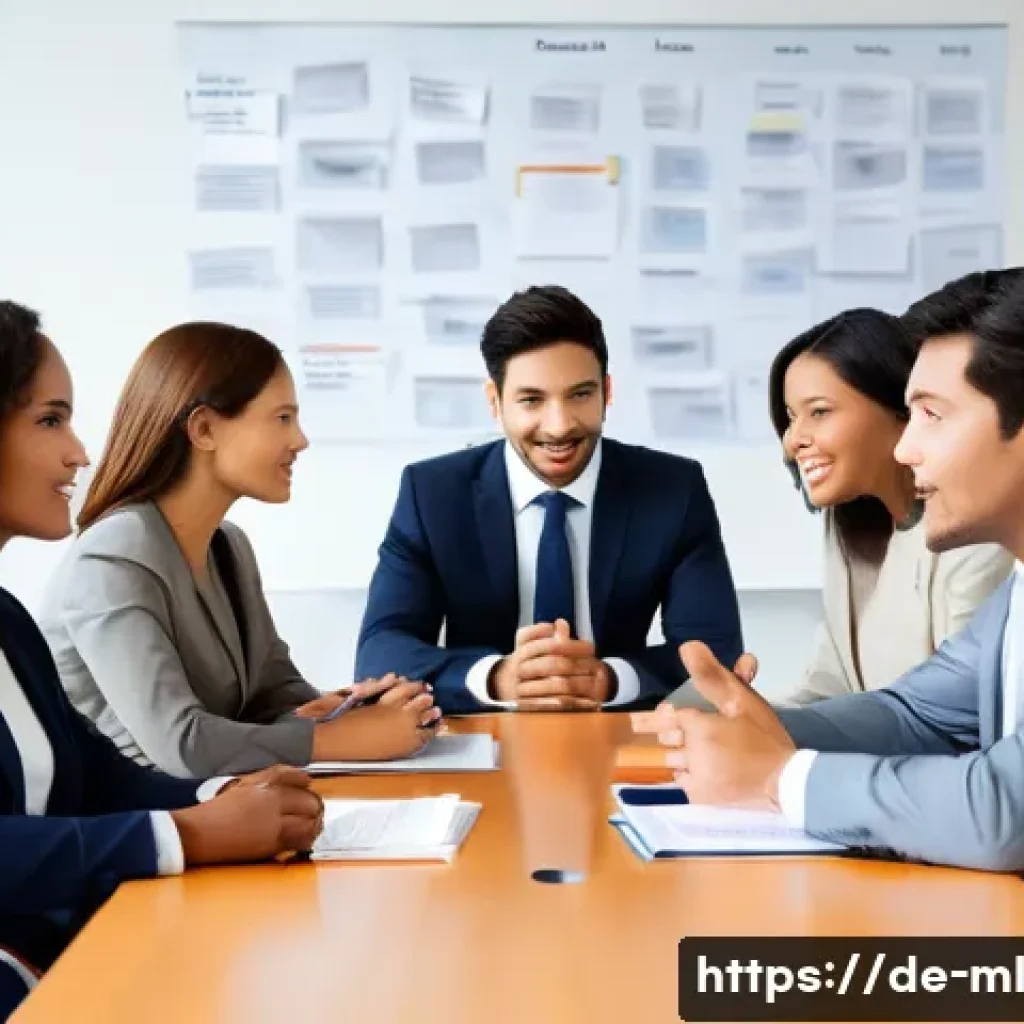 언어적 편향과 경영 전략 - **Prompt:** A dynamic scene featuring four diverse business professionals &ndash; two women and two men of...